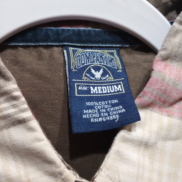 NWOT Company 81 Plaid Button-Down Shirt Red Tan Brown Rodeo Western Cowboy Med - Picture 4 of 6